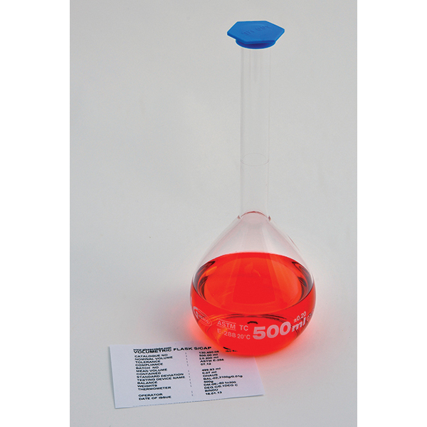 VOLUMETRIC FLASK, CLASS A, SNAP CAP